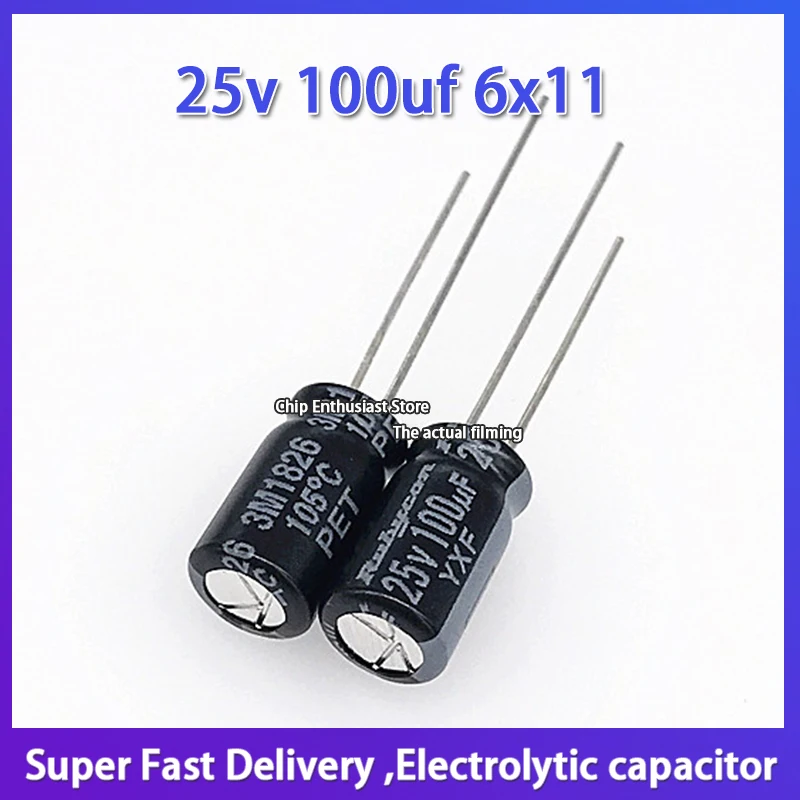 New order Rubycon imported electrolytic capacitor 25v 100uf 6x11 Japanese ruby yxf series 6*!1