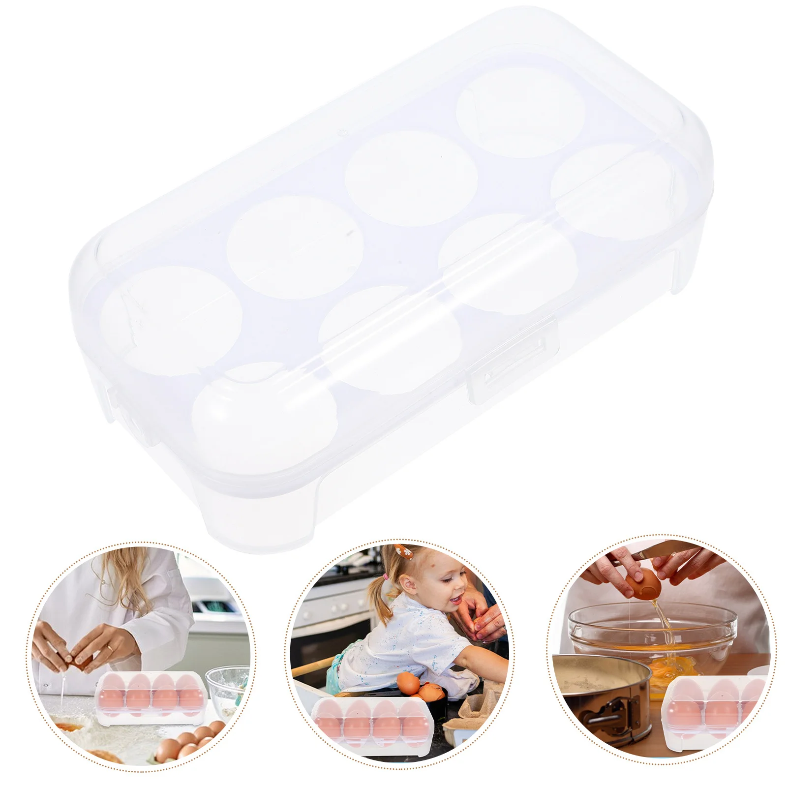 

Storage Box For Fridge Plastic Egg Container Lock Holds 8 Eggs Camping Picnic Travel Egg Carrier Kitchen
