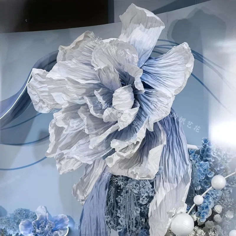 Giant wedding decoration waterproof fireproof paper art floral background
