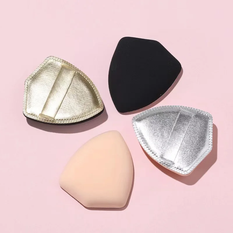 Hojaldre de cojín de algodón en forma de cohete dorado y plateado con caja, una herramienta de maquillaje DIY, perfecto como regalo para niñas.