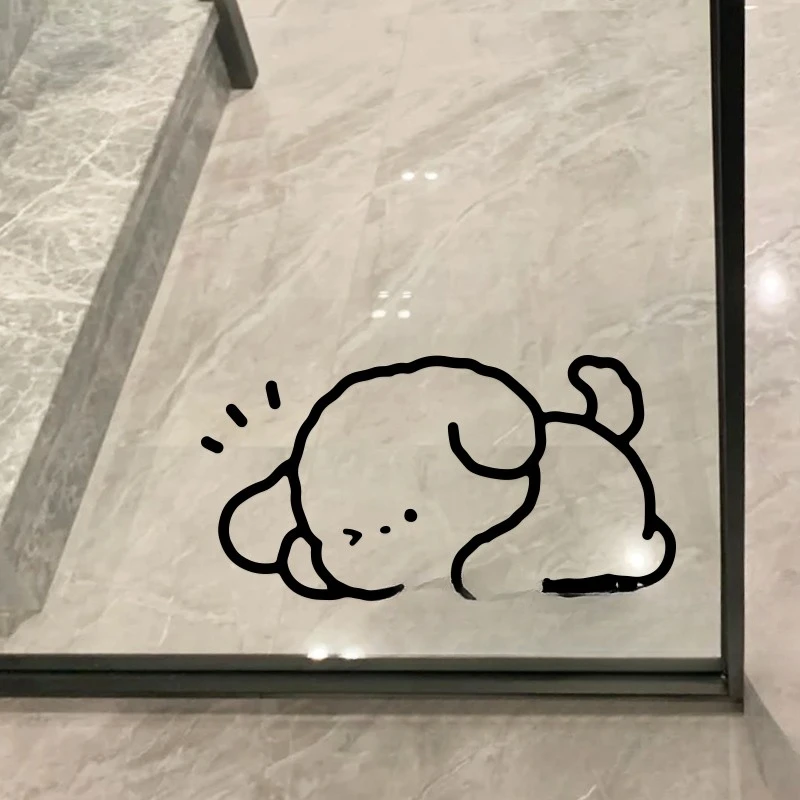 Kreative Linie Welpen Wanda uf kleber wasserdichte Kühlschrank Fenster Glas Vinyl Aufkleber für Kinderzimmer Wohnzimmer Schlafzimmer Badezimmer
