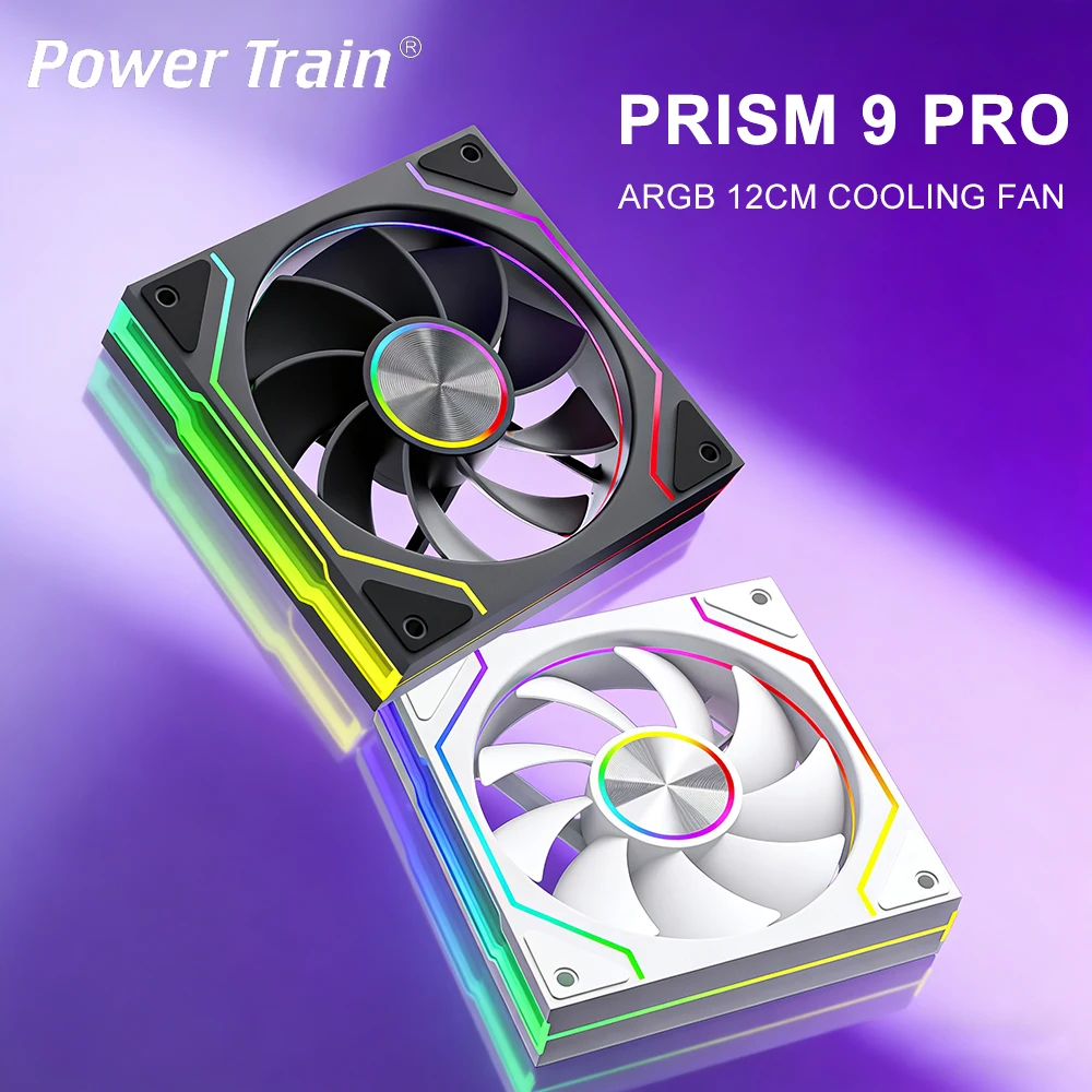 �y�Z�[�����zPower Trian PRISM 9 PRO PC�P�[�X�t�@�� 12CM ���x���� ARGB CPU��p�t�@�� 61.5CFM/800-1800RPM �É��R���s���[�^�[�V���[�V�t�@��