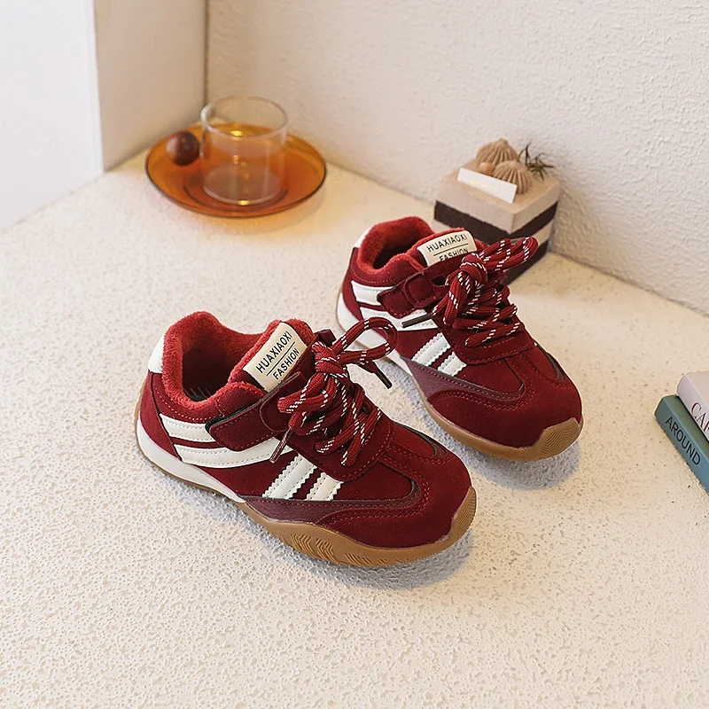 Children's Sneakers Autumn Winter Toddler Non-slip Footwear Boys Sport Shoes Girls Comfy Thicken Warm Velet Lined Casual Shoes