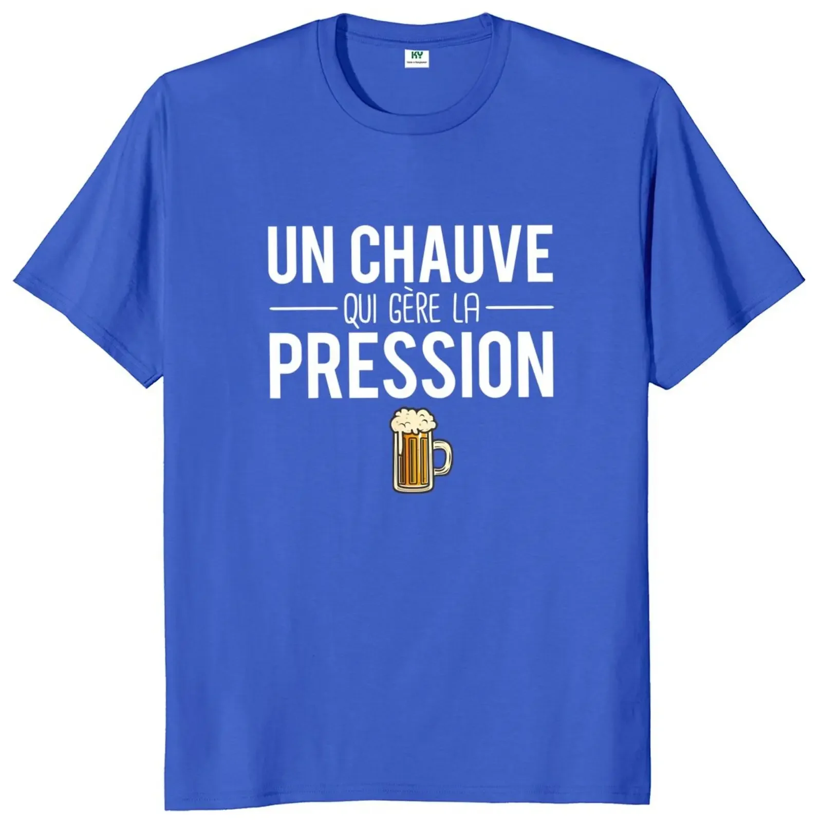 Beer The Bald Man Who Handles Pressure T Shirt Retro French Humor Beer Lovers Gift Tops 100% Cotton Soft Unisex O-neck T-shirts