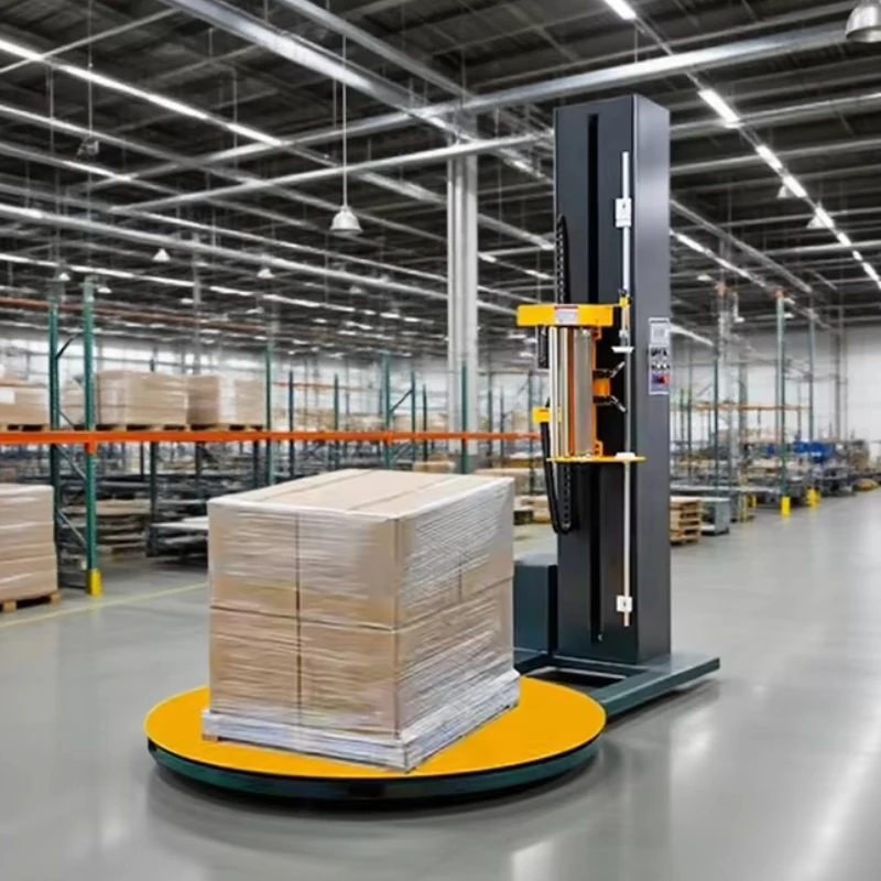 Automatic Stretch Wrapper Pallet Wrapping Machine Turntable Pre-Stretch Film Wrapping System with Cutting Clamping Device