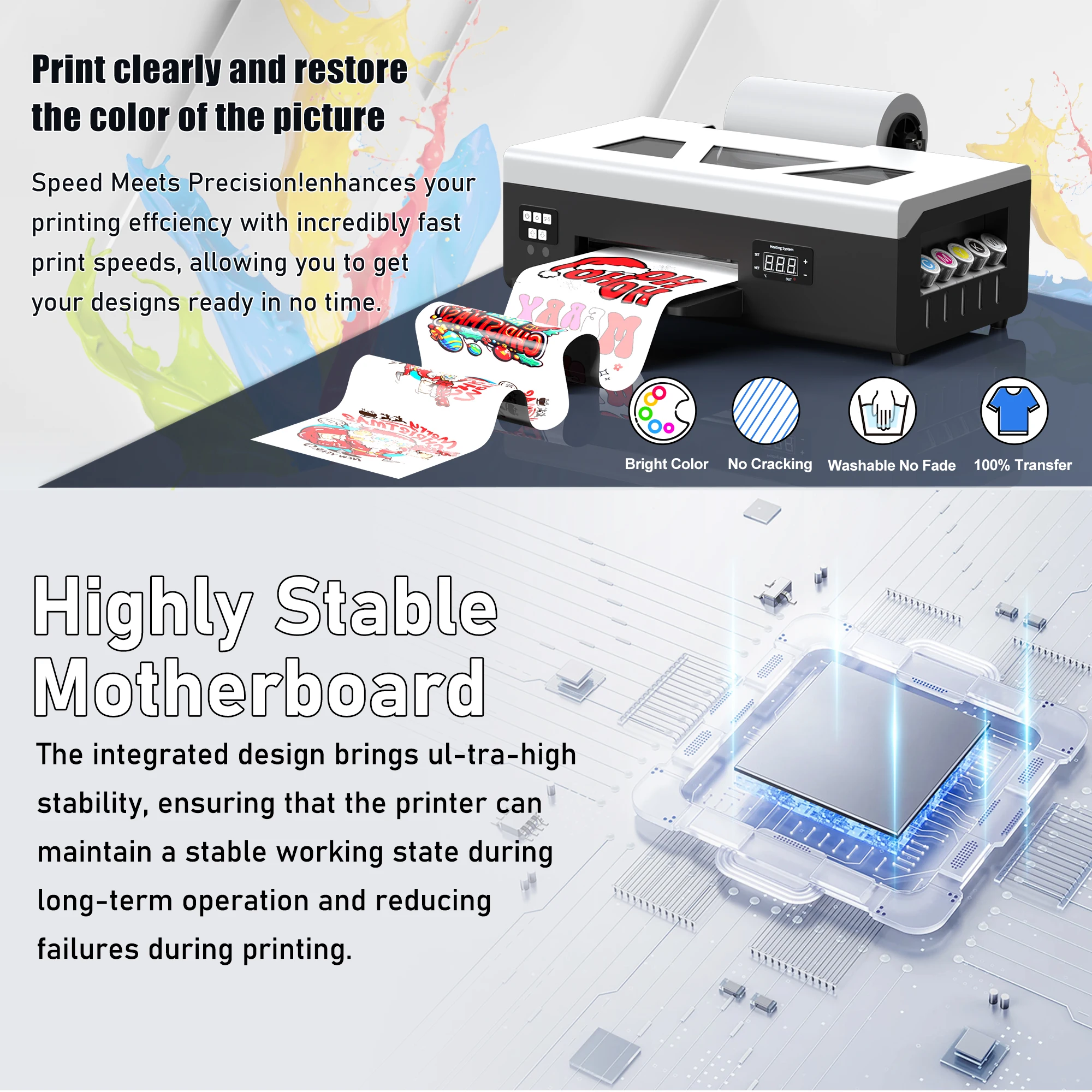 미국/유럽 재고 A4 DTF 프린터, 엡손 L805 DTF 전사 프린터, 필름에 직접 전사하는 DTF 프린터, 롤 피더 포함, 모든 섬유용