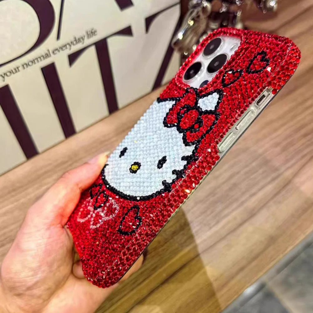 Rhinestone Bling Crystal Phone Case Chain For iPhone 16 12 13 14 15Pro Max X Xs XR 7 8 Plus SE 2 3 10 Transparent Bumper Cover