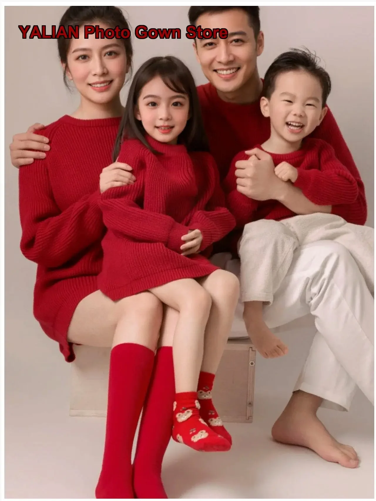 Family Spring Autumn Parent-Child Outfit Mother Daughter Dress Mother Son Suit Fashionable