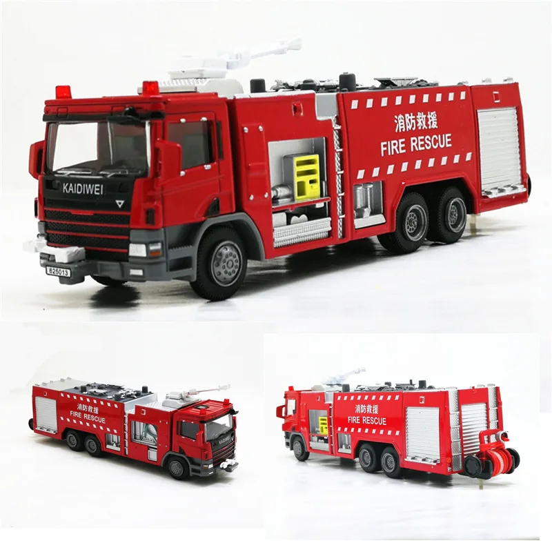 1:50 Simulation Alloy Diecast Fire Truck Toy City Rescue Vehicle Water Tanker Ladder Car Model Collection Child Boy Gift