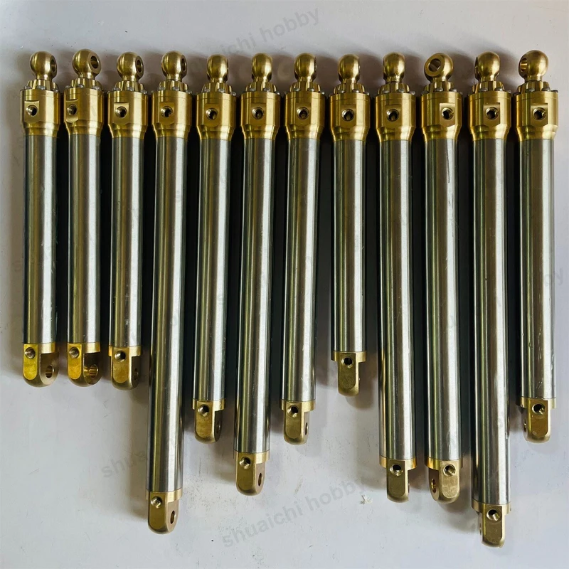 1PCS 1/12 Scale Hydraulic Cylinder Model 95/120/126/140/145/165mm Stroke 18mm Outer Dia Hydraulic Ram for RC Excavator Loader