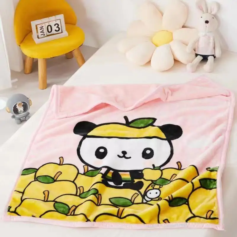 Spring Autumn Winter Plush Kindergarten Small Blanket Cartoon Animal Baby Blanket Newborn Double-layer Thickened Warm Rug