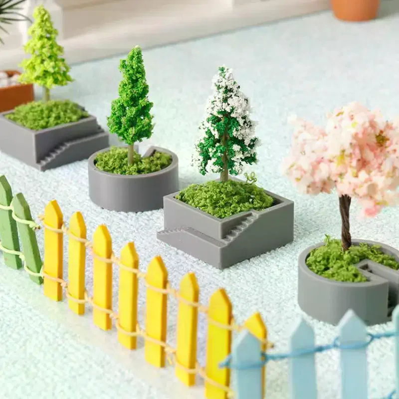 Simulated Christmas Tree Cherry Blossom Tree Pine Tree Potted Plants Model Dollhouse Scene Decoration Micro Landscape Ornament