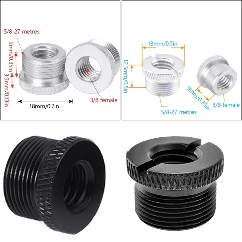 090F Камера Металлический винт от 3/8 до 5/8 самка к мужскому адаптеру для крепления для штатива микрофон