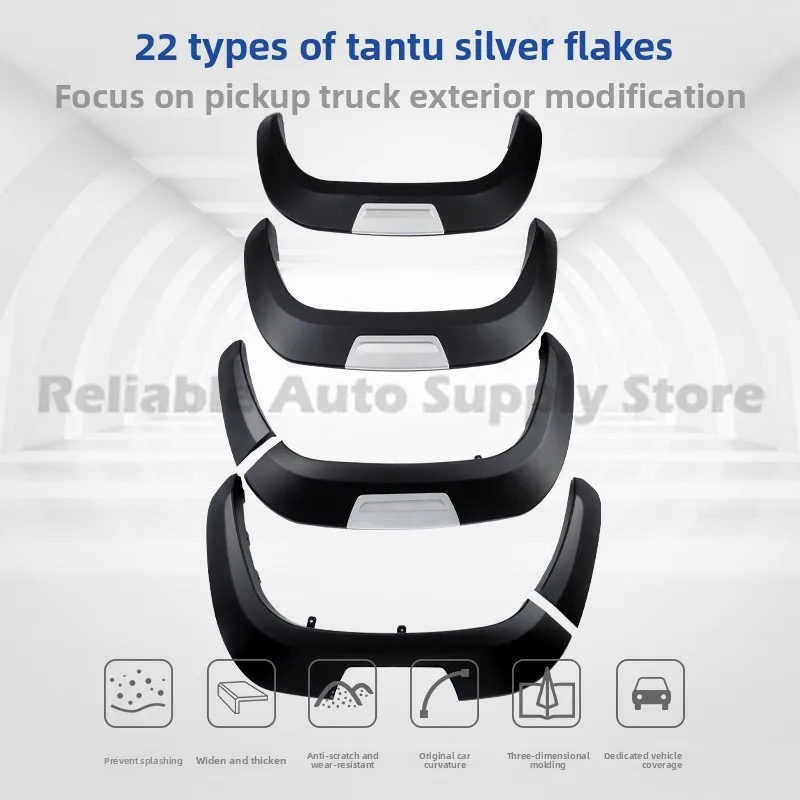 For 2022 Toyota Tundra Wide Fender Flares Molded ABS Plastic Side Cladding Mud Guards Stylish Durable Protection
