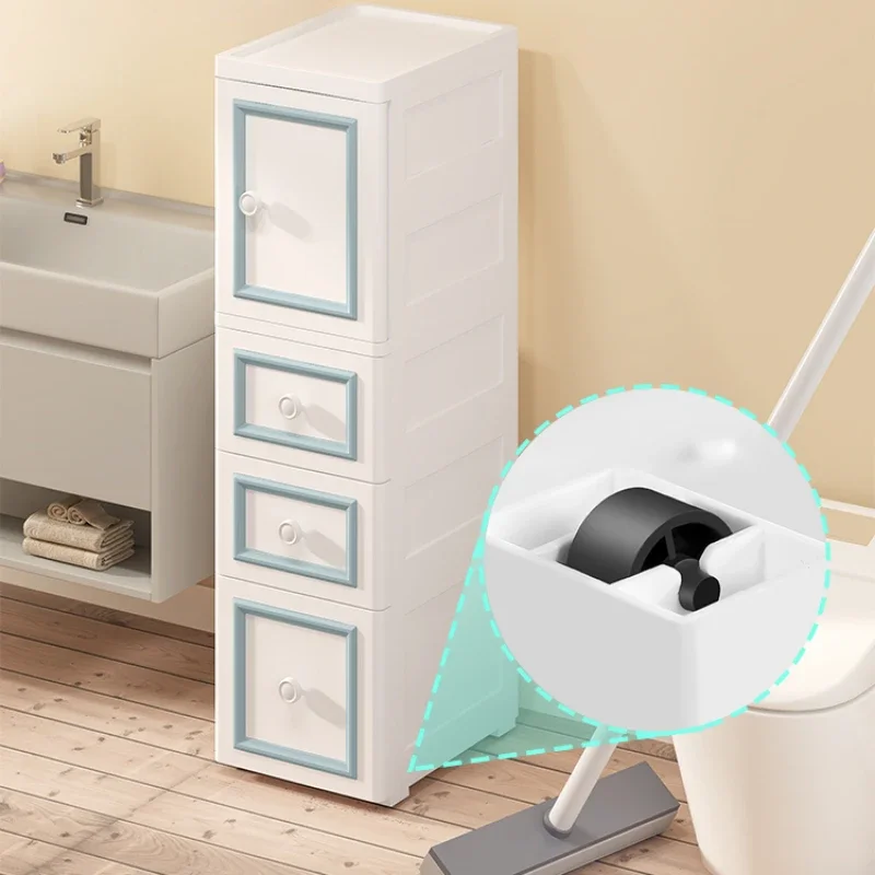 Limited Household Items Open Door Type Plastic Seam Storage Cabinet Bathroom Narrow Edge Storage Drawer Kitchen Gap Shelf