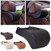 Car Headres Leather Memory Sponge Support Neck Rest Four Seasons Universal Breathable Car Neck Pillow Car Accessories Interior