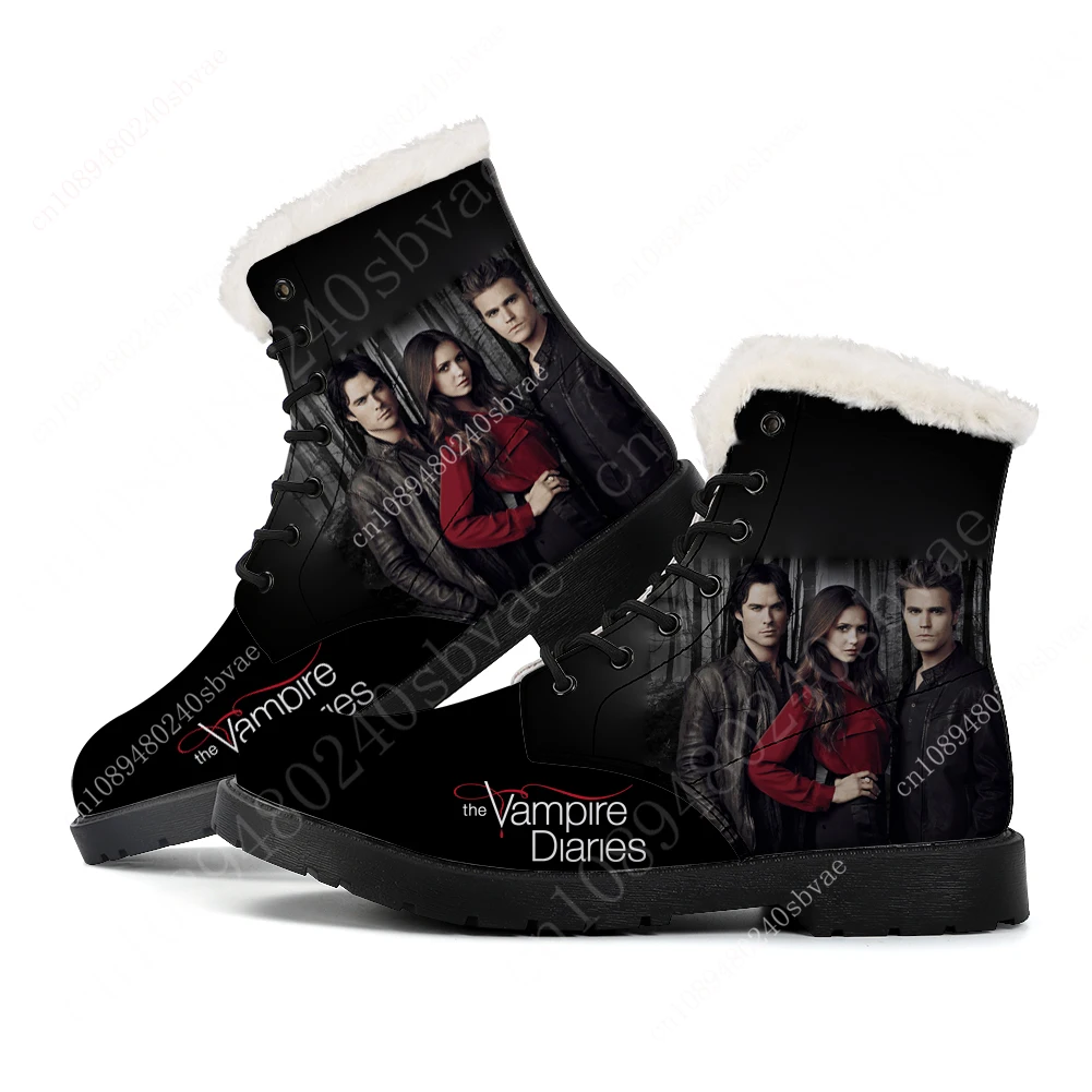 

The Vampire Diaries Damon Salvatore Plush Flat Boots HI Mens Womens Teenager Custom Boot Couple Customized shoes Sports Shoes