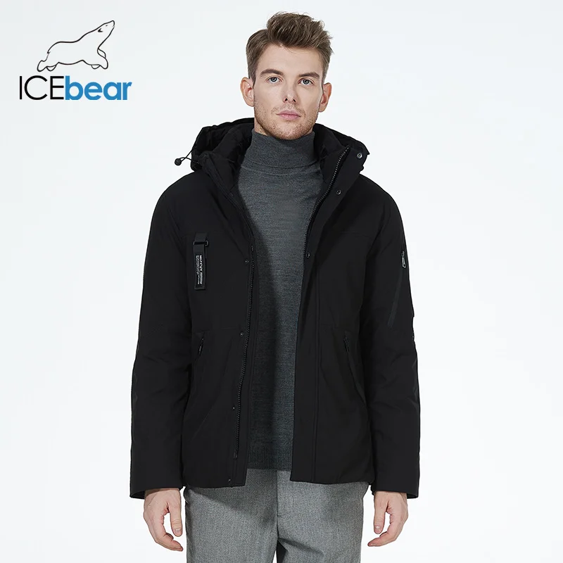 ICEbear 2023 hooded jacket winter essential clothing windproof and warm men's coat fashionable male parka MWD21926I