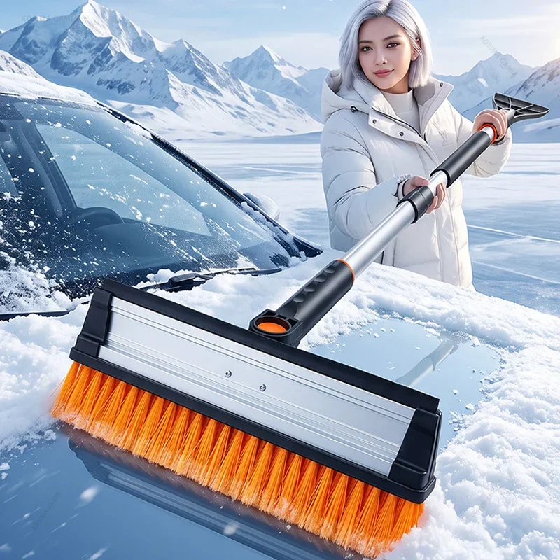 Ice Scraper Brush 3in1 Car Snow Shovel Retractable Detachable Foam Grip Winter Defrost For Windshield Auto Exterior Accessories