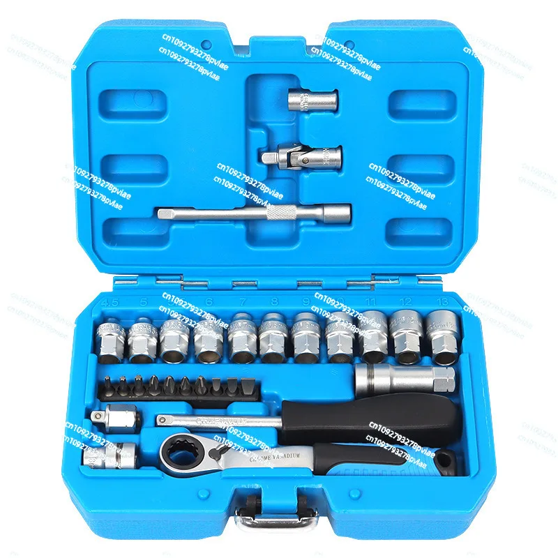 29 Pieces Piercing Ratchet Sleeve Two-way Wrench Set 12 Angle Sleeve Batch Connector Set Sleeve Tool