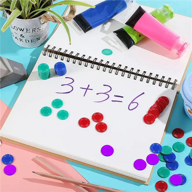 XSXS-800 Pieces Plastic Poker Chips Game Chips 4 Colors Counter Card For Game Playing Counting Bingo Game Chips Card, 1