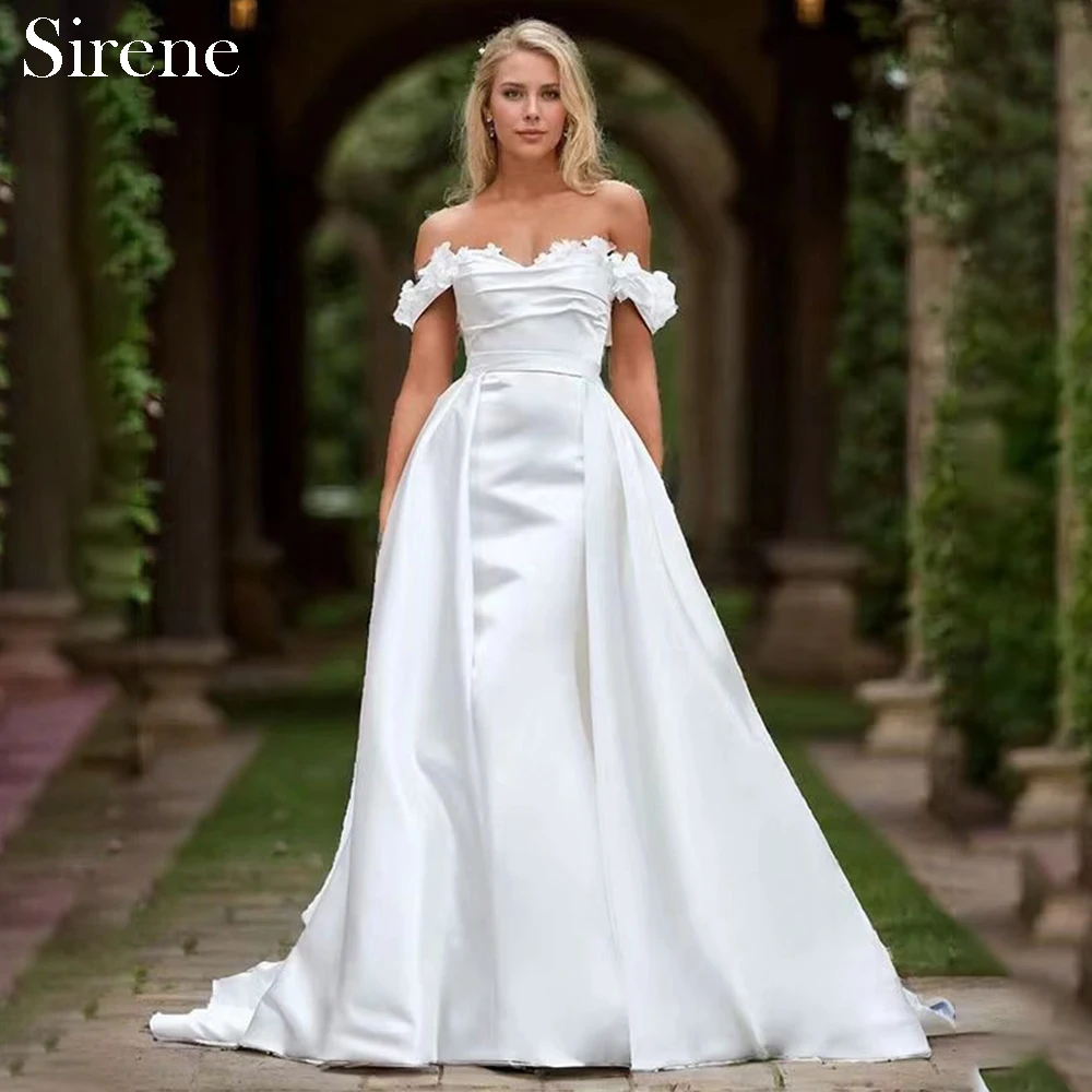 

Sirene Elegant Long White Wedding Dresses Back Zipper Floor-Length Mermaid Brides Dress Tailor-Made Vestidos De Novias 2024