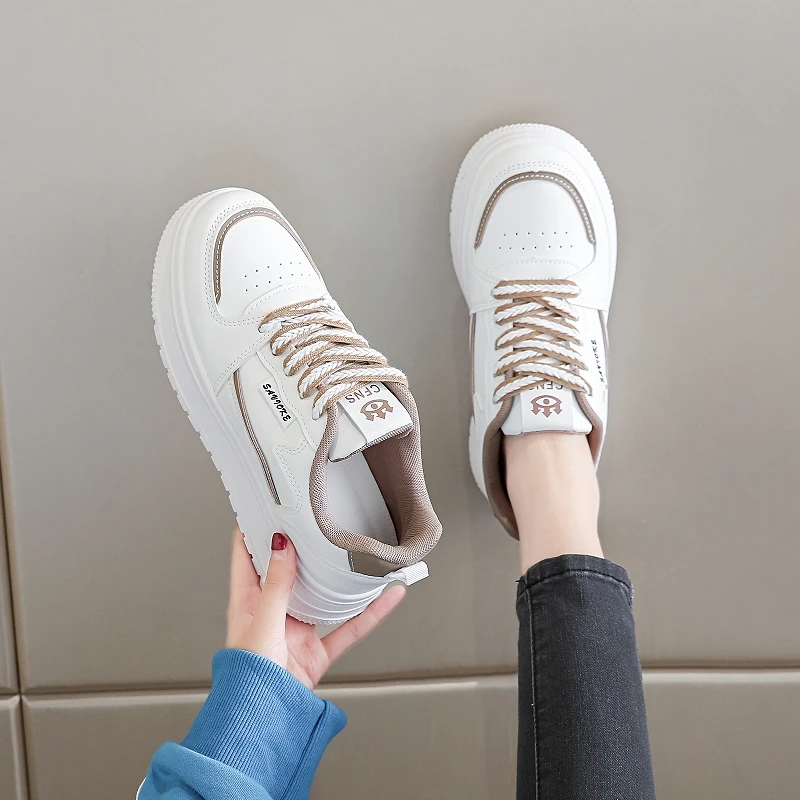 

Women Casual Platform Sneakers 5CM Thick Sole PU Comfortable Walking Shoes Non Slip Rubber Sole Fashion Athletic Footwear
