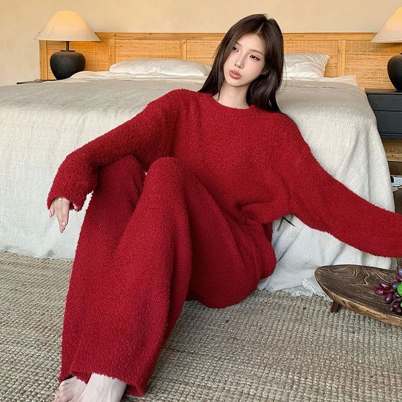 Thickened Woolen Knitted Crew Neck Base Shirt Women Loose Towel Embroidery Overhead Sweater High-End Feeling Inner Wear ﻿2026