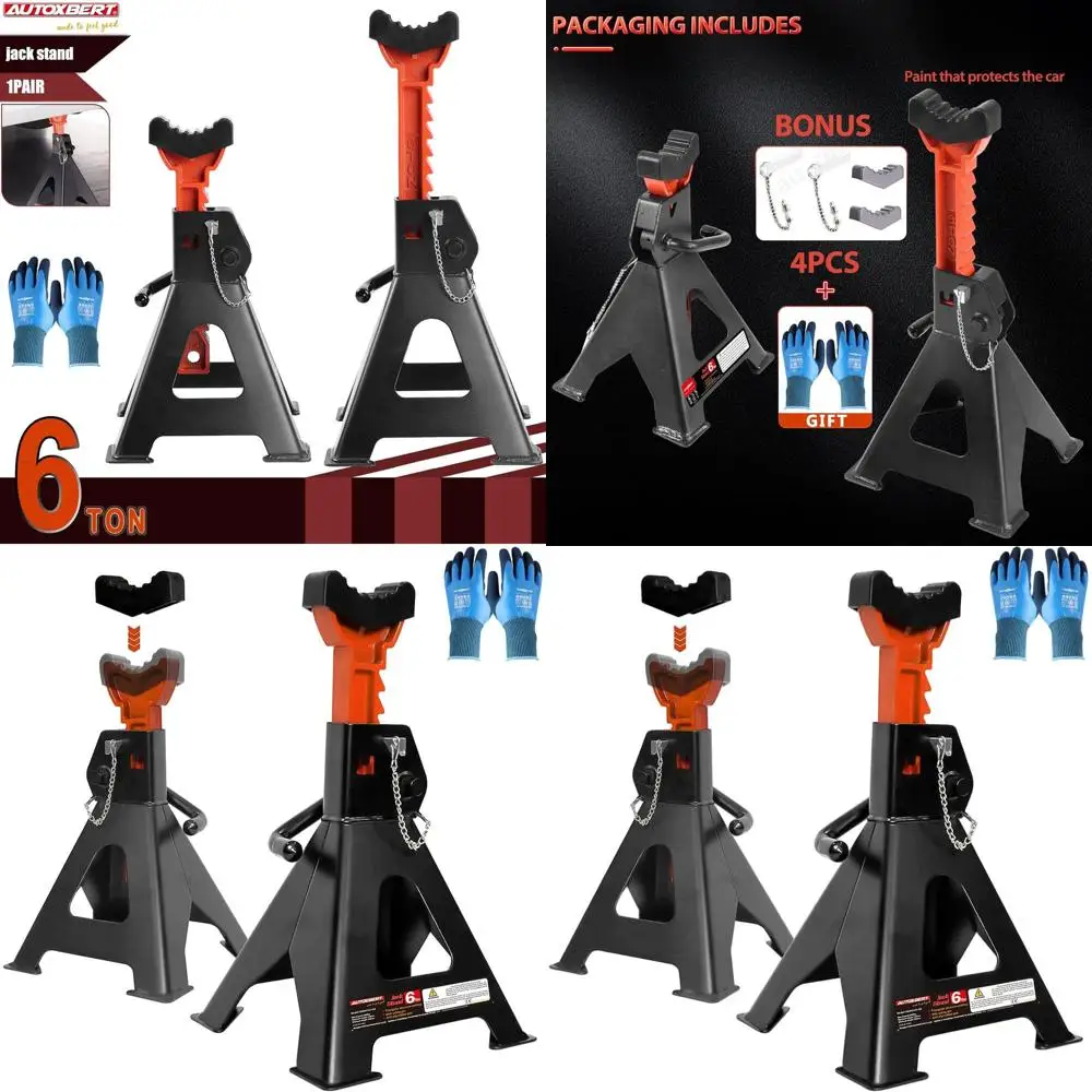 

Домкраты-опоры с двойной блокировкой, грузоподъемностью 6 тонн, с широким основанием и резиновыми накладками для подъема грузовиков, внедорожников, UTV, квадроциклов, минивэнов, регулируемая высота