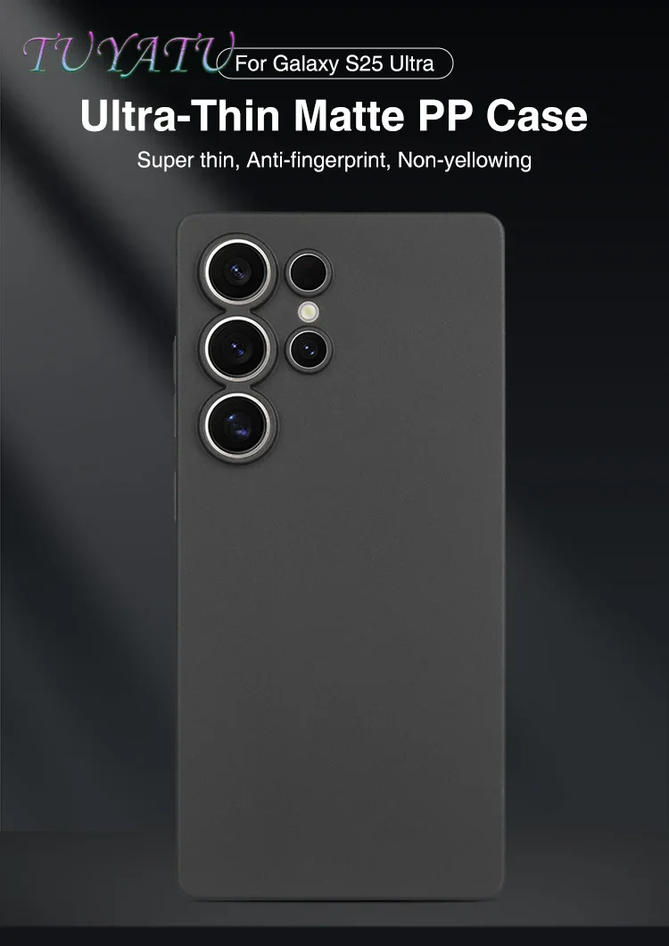 New Material Semi Transparent Precision Hole Perfect Fit Thinnest 0.35mm PP Phone Case for Samsung galaxy S25 Ultra plus