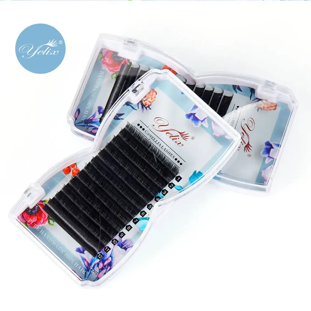 YELIX Camellia Lashes 3D/4D/5D/6D Fast Blossom Volume Eyelashes Fan Eyelash Extension False Mink Eyelashes  Makeup