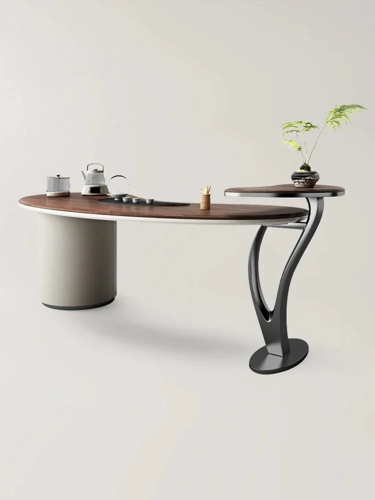 

Black walnut kung fu tea table and chair combination solid wood high-end tea table