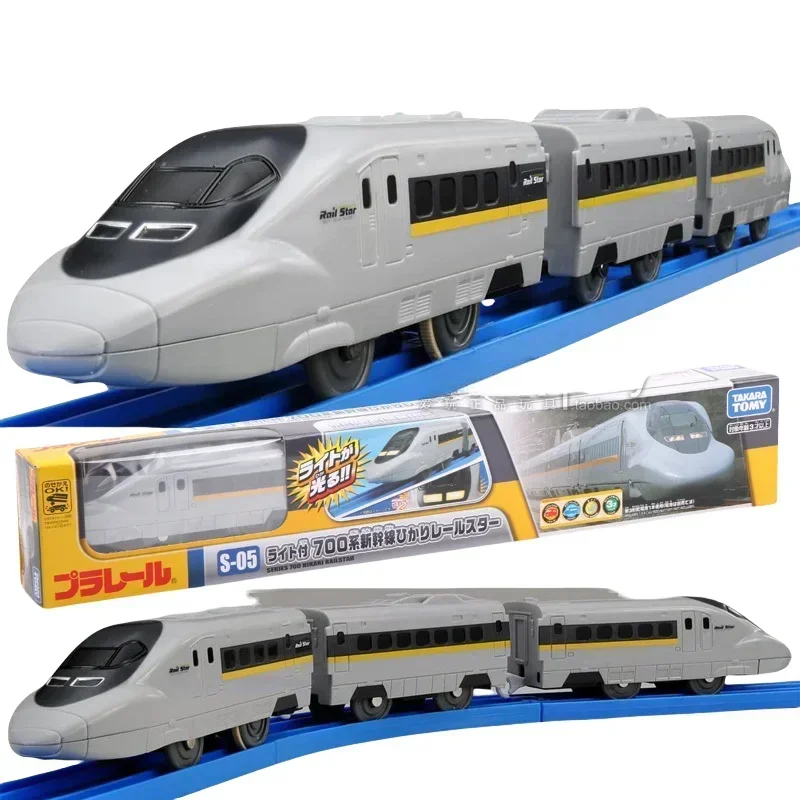 TAKARA TOMY-Modèle réduit de voiture en alliage, jouet avec musique, train électrique, train à grande vitesse, métro