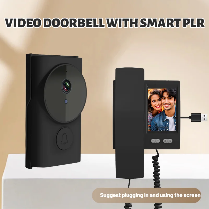 4.3Inch IPS Screen Wire-Free  Intercom Visual Doorbell Smart Video Door Phone Peephole Viewer Door Camera