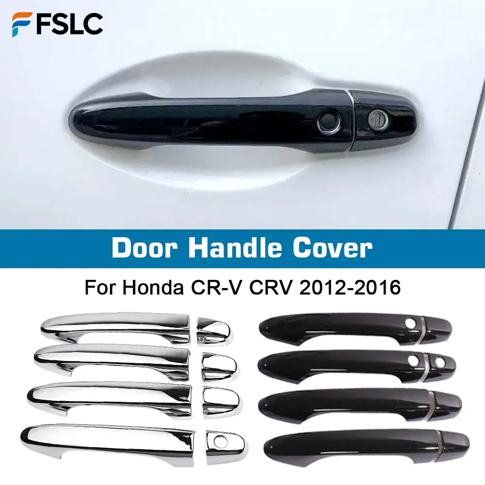 ⭐Genuine⭐ Door Handle Covers For Honda CR-V CRV 2012 2013 2014 2015 2016 Gloss Black Chrome Decor Trim Styling Accessories
