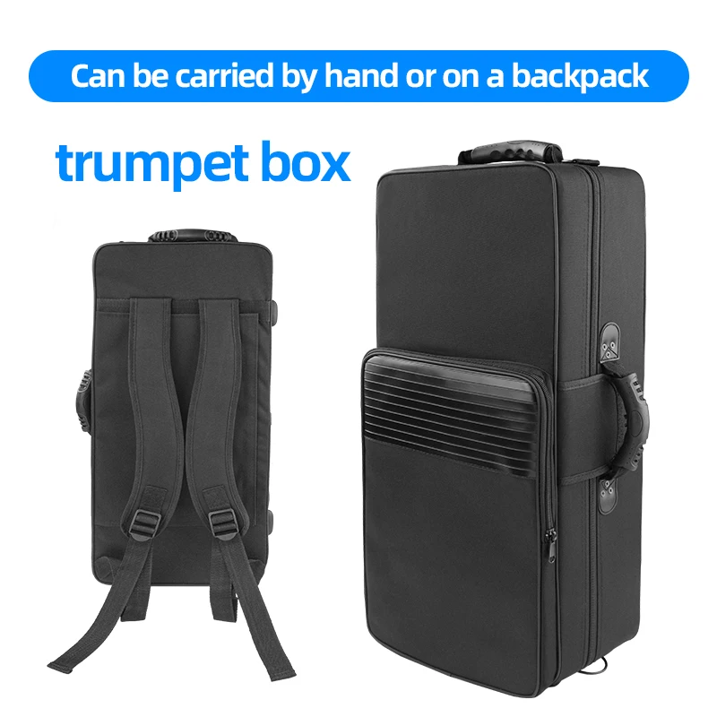

Bb Key Trumpet Instrument Universal Carrying Case Portable Single Shoulder Double Shoulder Backpack Lightweight Internal High-Strength Foam Trumpet Universal