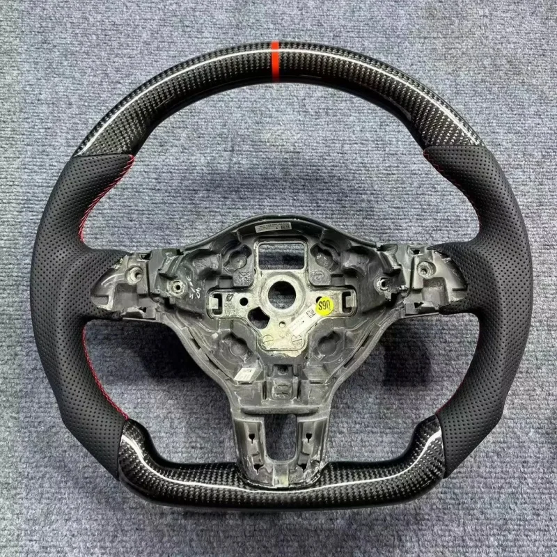 8Sport Steering Wheel - High Quality Leather and Carbon Fiber, Customizable Color/Stitching