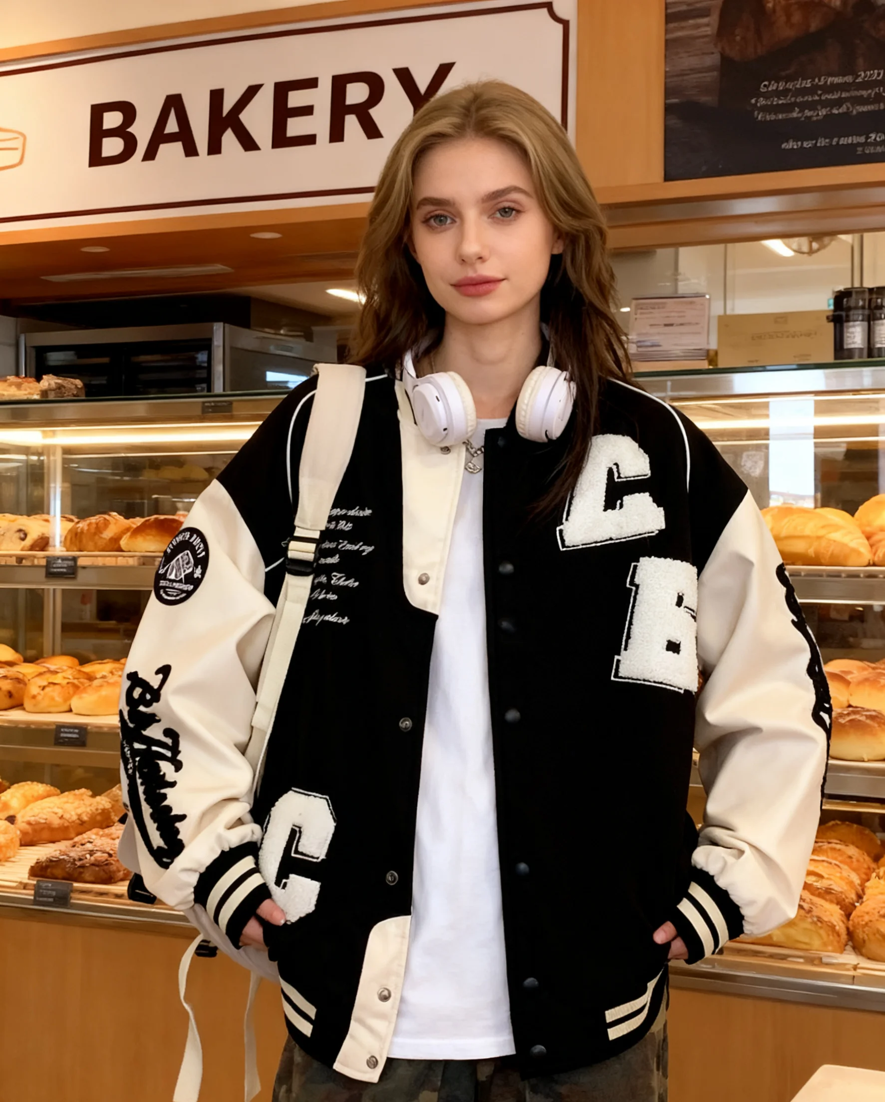 

Бейсбольные куртки Y2K женские зимние, износостойкие, самоскладывающиеся, с вышивкой, в стиле Харадзюку, с узором «рыбья кость», в стиле K-pop, на шнурке, для активного отдыха