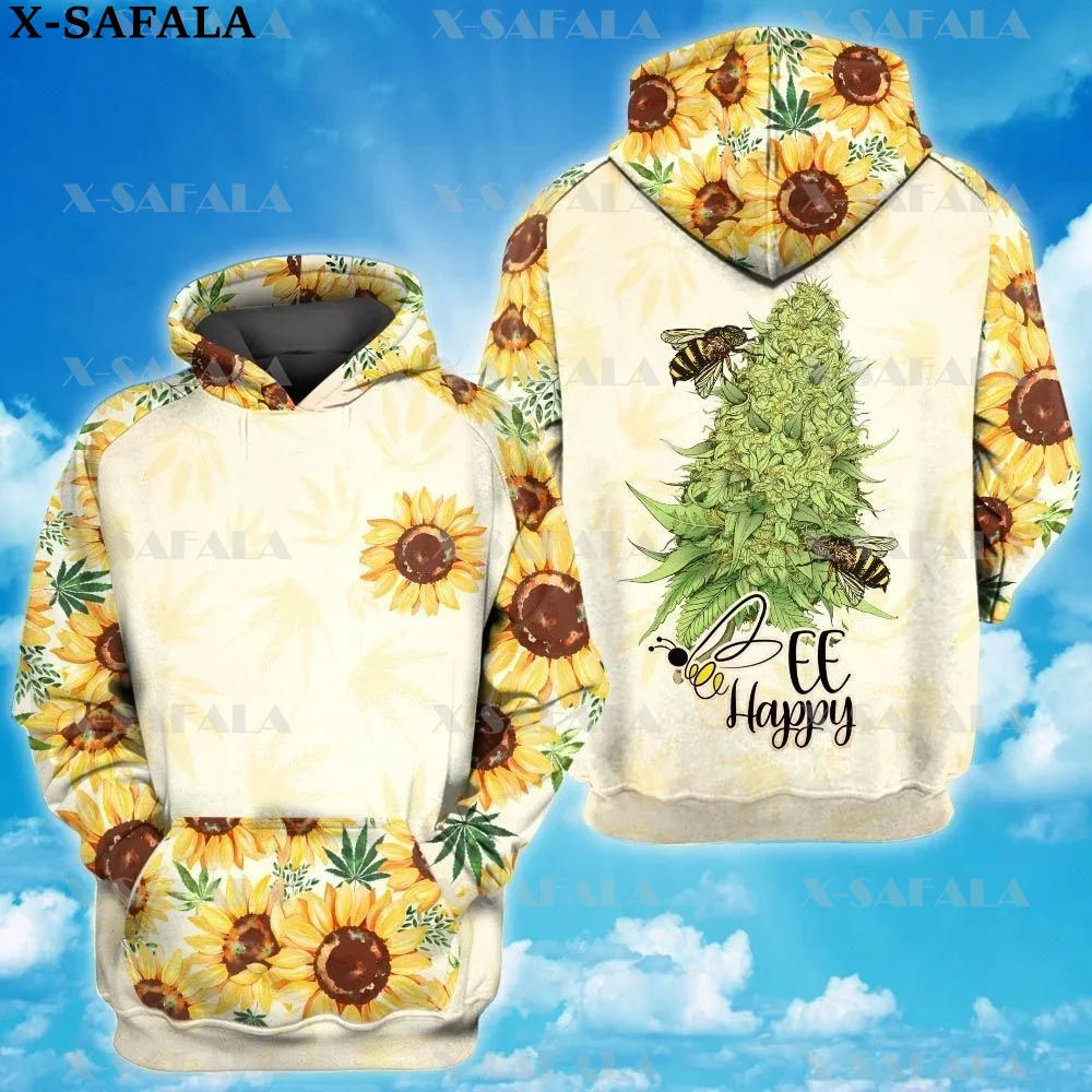 

Smoker SUNFLOWER BEE LOVE WEED LEAF 3D Print Zipper Hoodie Man Female Pullover Sweatshirt Hooded Jacket Jersey Tracksuits-1