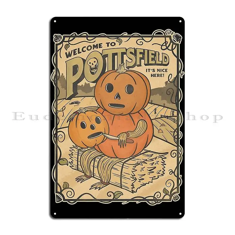 Pottsfield Poster Metal Sign Pub Cave Designer Club Mural Tin Sign Poster