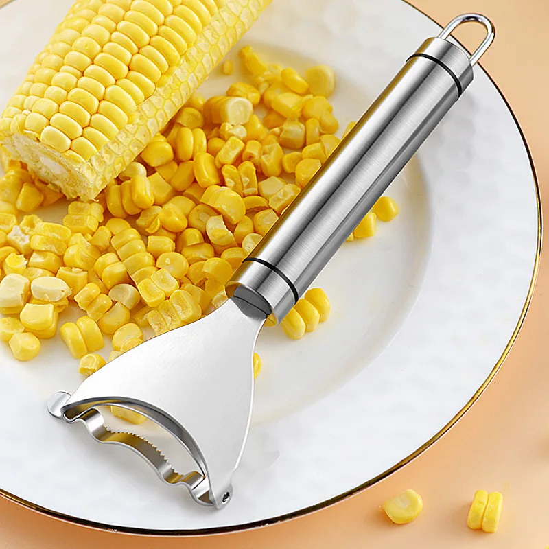 Corn Stripper Corns Threshing Stainless Steel Upgrade of blade Stripper Peeler Corn Kerneler Peeler Fruit Vegetable Kitchen