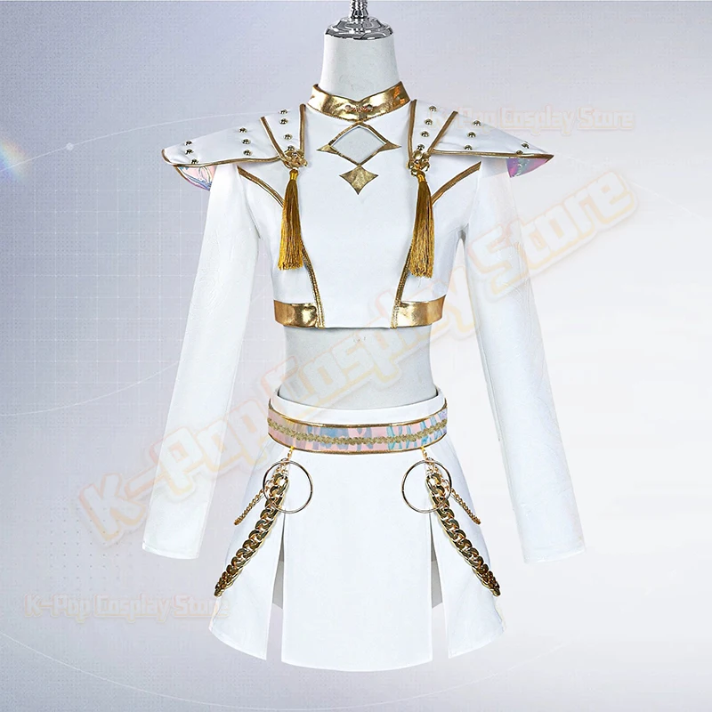 KPop Rumi Mira Zoey белый поющий костюм для женщин и девочек на Хэллоуин, наряд для ролевых игр, карнавальный костюм, парик для взрослых и детей