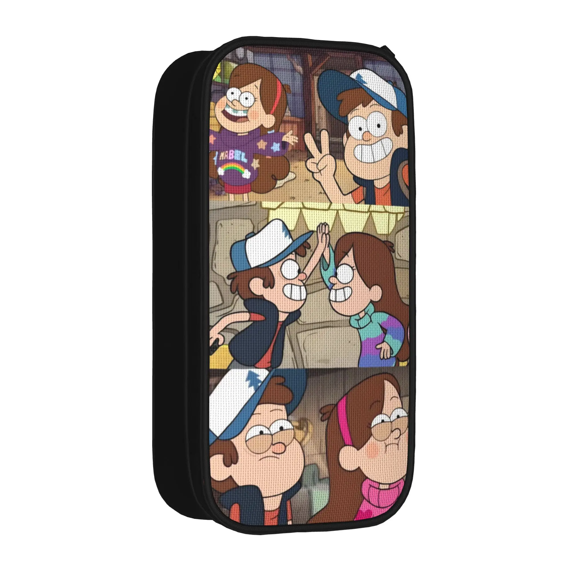 G-Gravity Falls Pen Box Double Layer Large Capacity Kids School Supplies  Pencil Bag Perfect Gifts