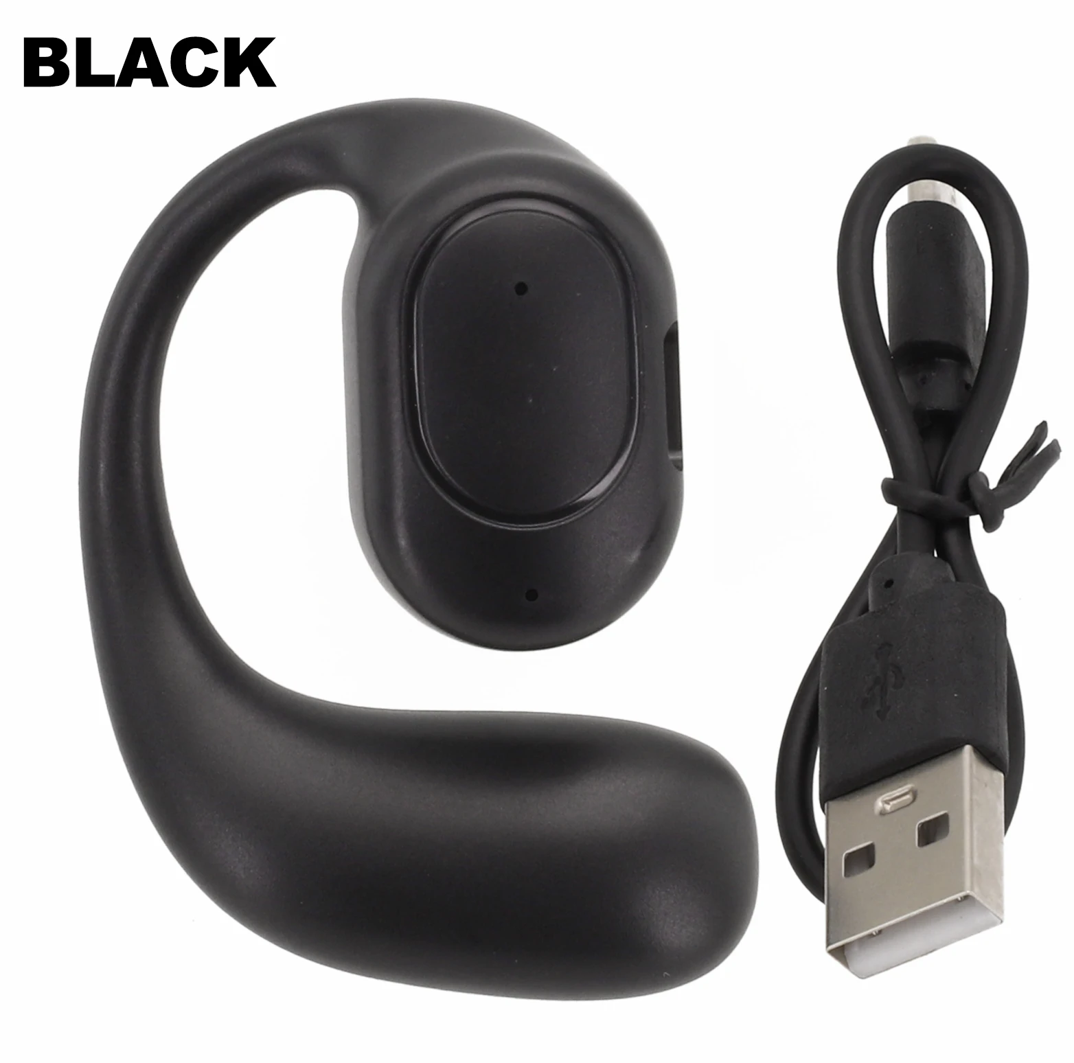 1 Pcs Wireless Ear-Hook Headset Black And White Colors Ultra-Long Compact Lightweight Standby Popular Sports Headset