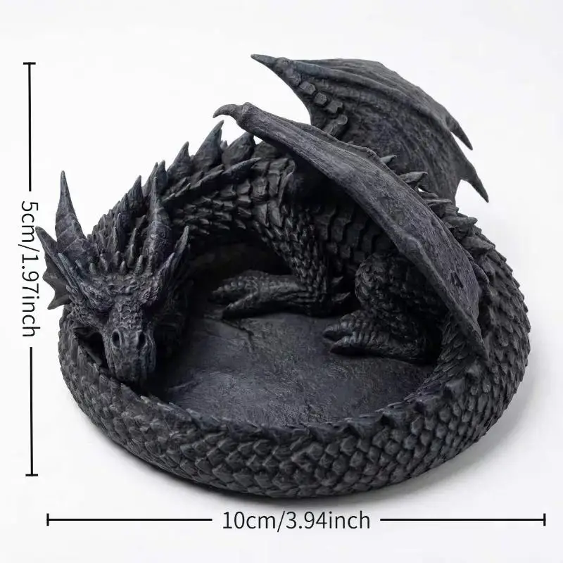 Plastic Jewelry Storage Tray Decorative Desktop Organizer Key Holder Creative Gothic 3D Printing Dragon Tray Dark Style