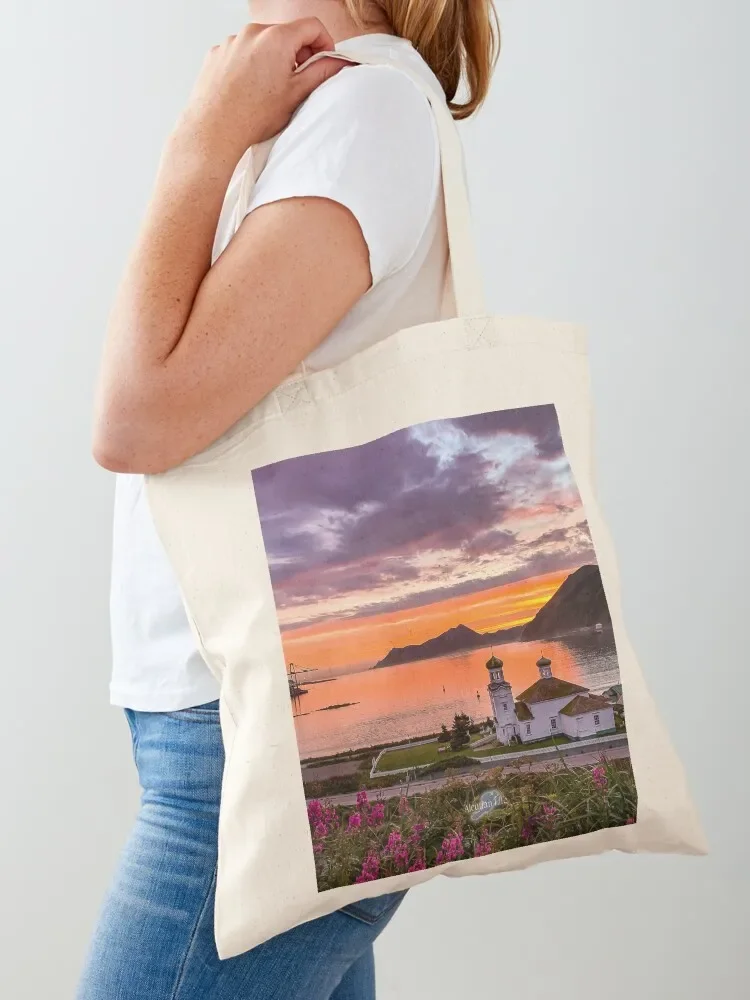 

AleutianLife Unalaska Cathedral Sunrise Tote Bag sacs de shopping cute tote bag Shopping bags eco pack