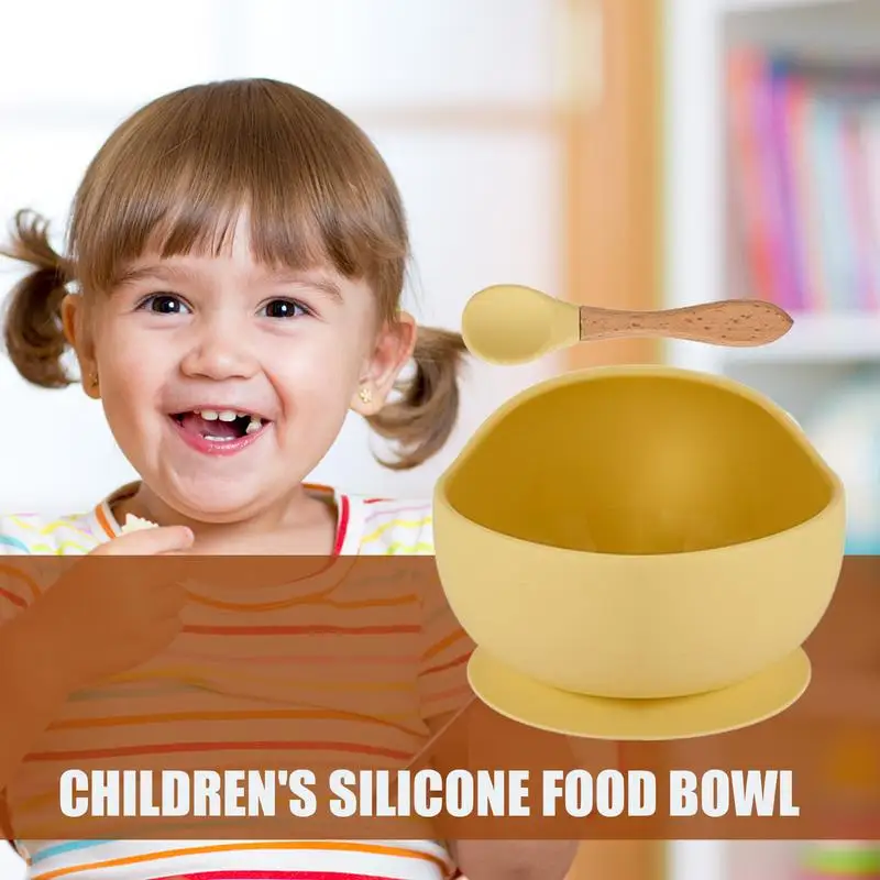 Baby Silicone Suction Bowl Self Feeding Bowls With Spoon And Strong Suction Self Feeding Suction Baby Bowls Safe Non-Slip Soft