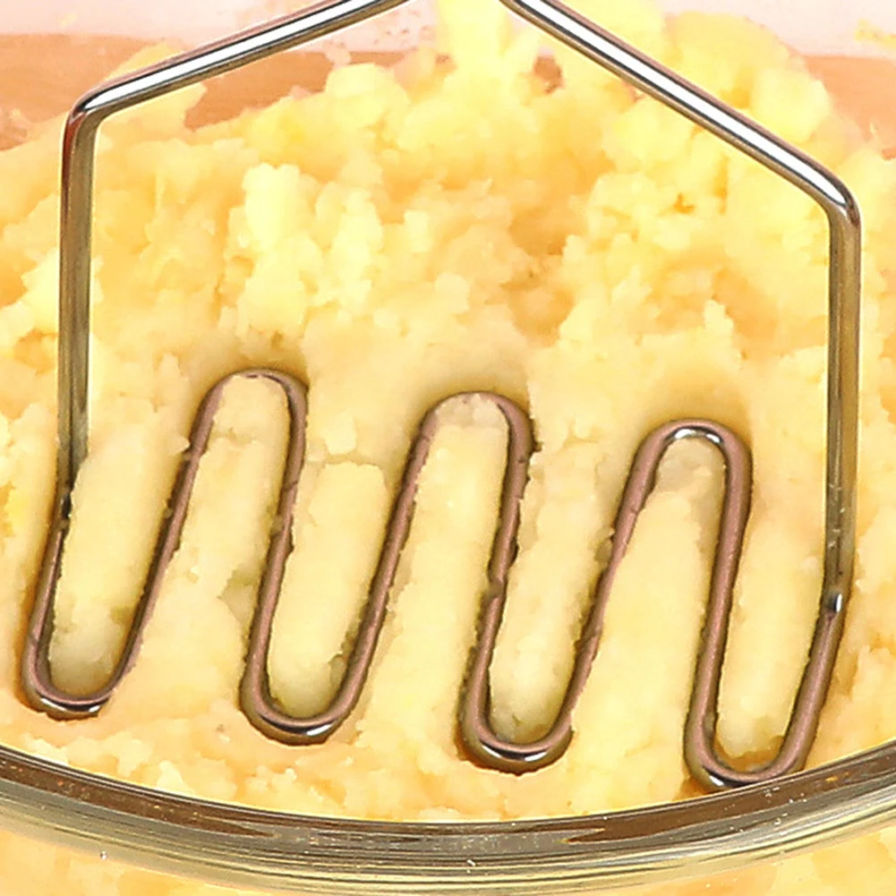 Generic Stainless Steel Potato Mashers Multi-functional Food Masher Tool for Potatoes Fruits Manual Crusher for Kitchen Tasks