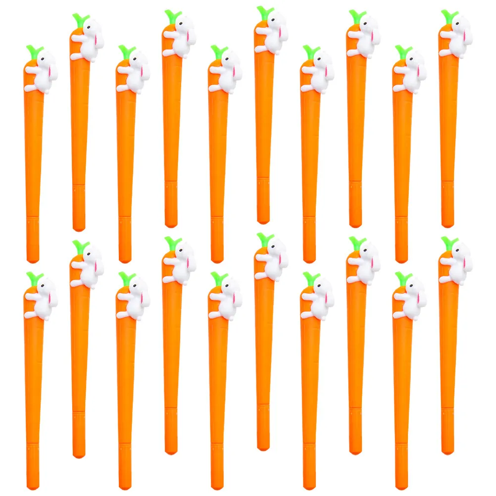 

24Pcs 0.5mm Gel Ink Pens Carrot Shape Rabbit Pattern Cute Kawaii Cartoon Pens for School Office Birthday Gift Festival Souvenir