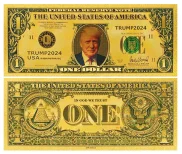 2024 Latest 8 Trump Gold Commemorative Banknotes 24k Collectible Prop Banknotes for Fans